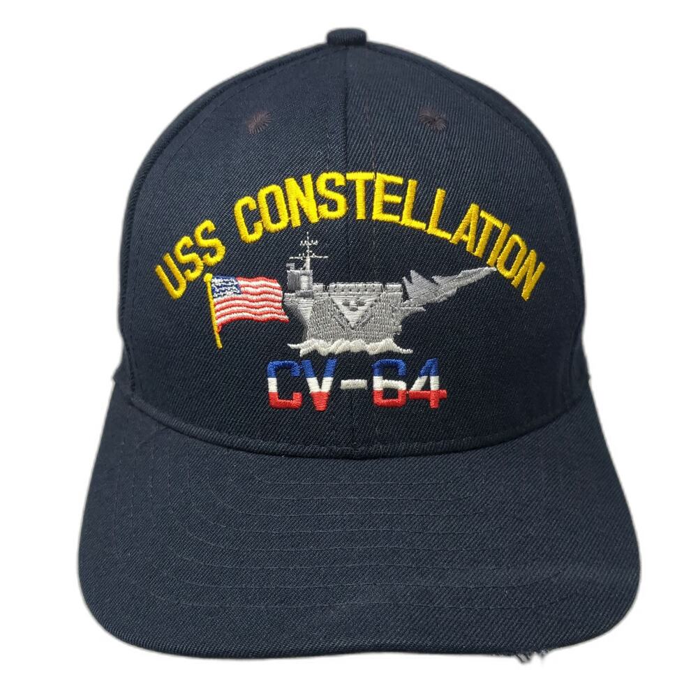 California Headwear 5 Panel Blue Hat One Size USS Constellation CV-64 US Navy